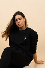 Load image into Gallery viewer, Black Oversized Crewneck Sweatshirt
