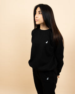 Black Oversized Crewneck Sweatshirt