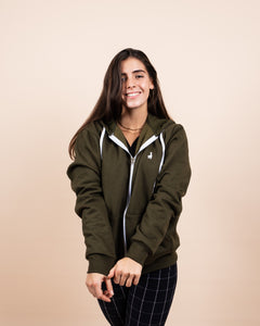 Military Green Oversized Hoodie Jacket