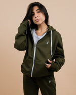 Load image into Gallery viewer, Military Green Oversized Hoodie Jacket
