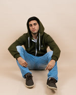 Load image into Gallery viewer, Military Green Hoodie Jacket

