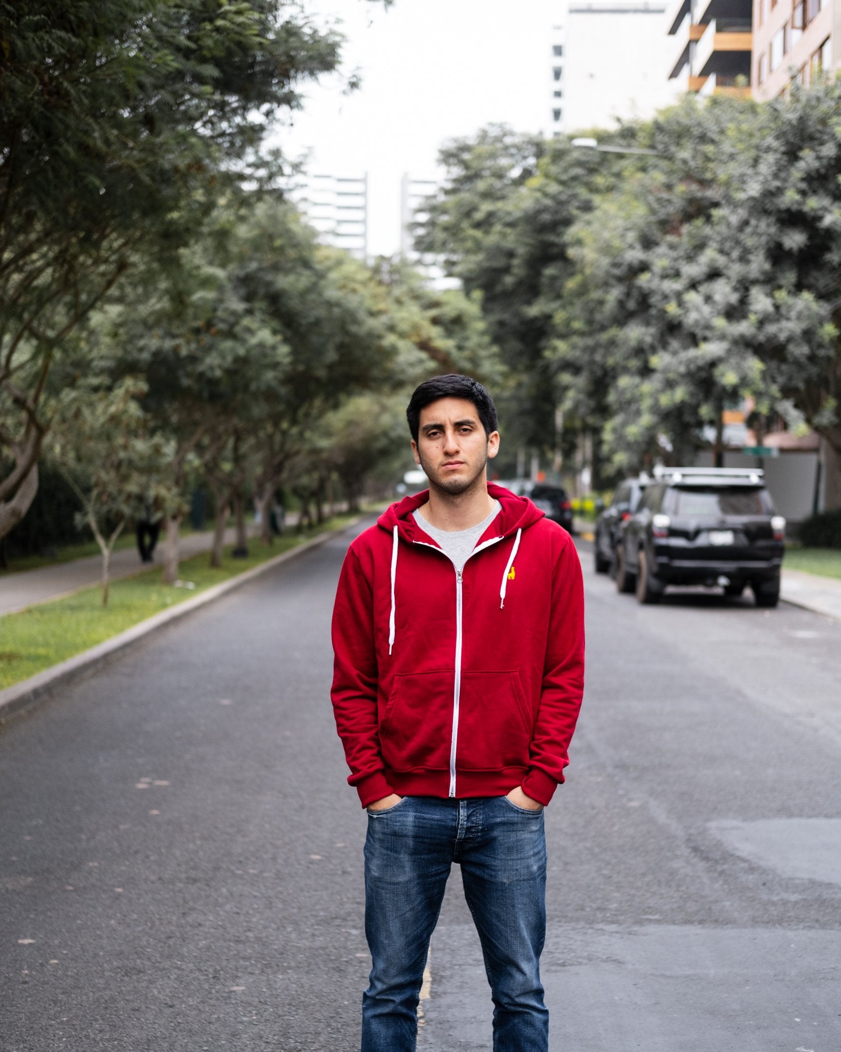 Dark Red Hoodie Jacket