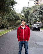 Load image into Gallery viewer, Dark Red Hoodie Jacket
