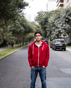 Dark Red Hoodie Jacket