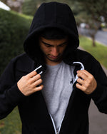 Load image into Gallery viewer, Black Hoodie Jacket
