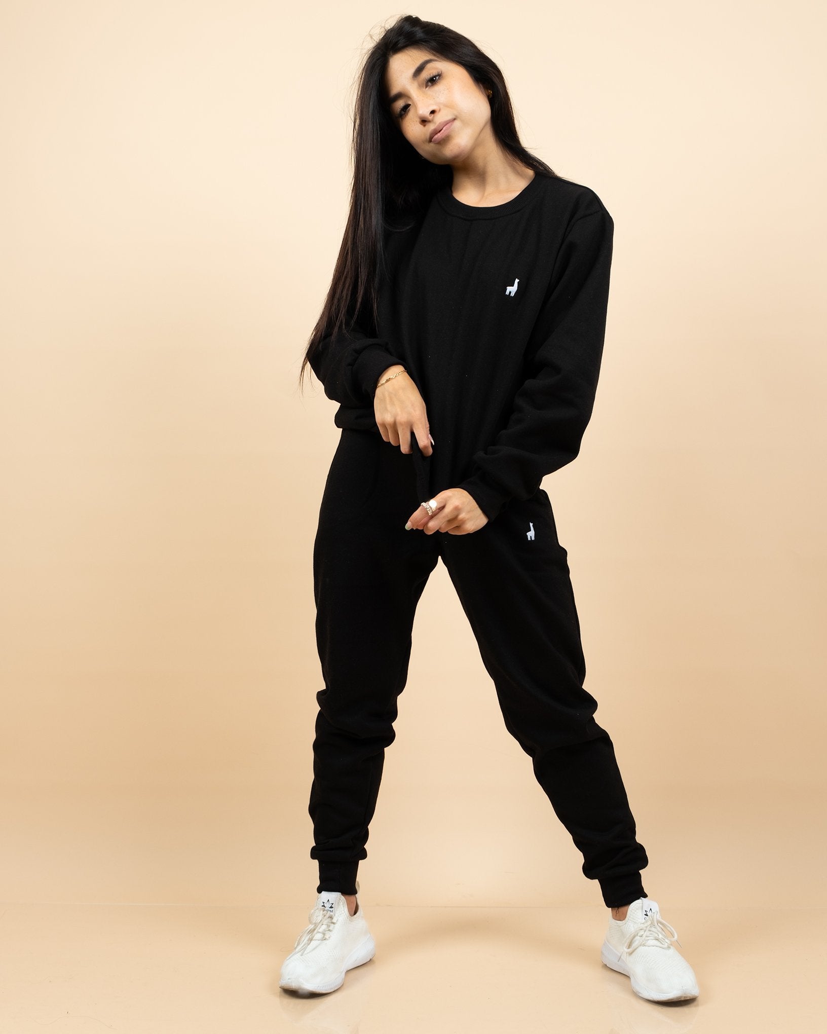 Black Oversized Crewneck Sweatshirt