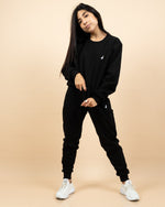 Load image into Gallery viewer, Black Oversized Crewneck Sweatshirt
